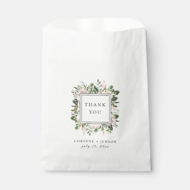 Dusty Mauve Botanical Favor Bag (Front)