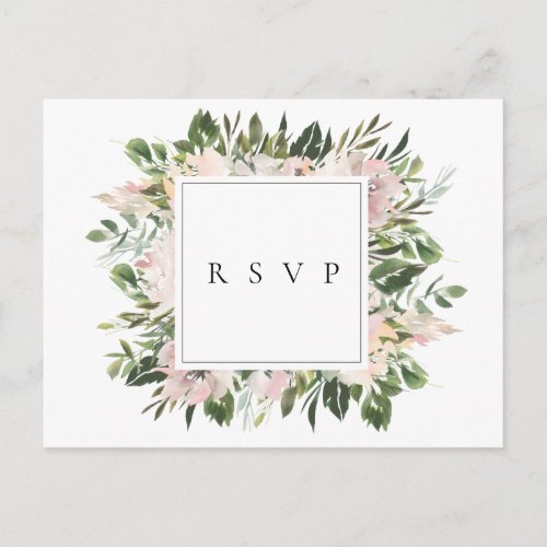 Dusty Mauve Botanical Wedding RSVP Song Request Invitation Postcard