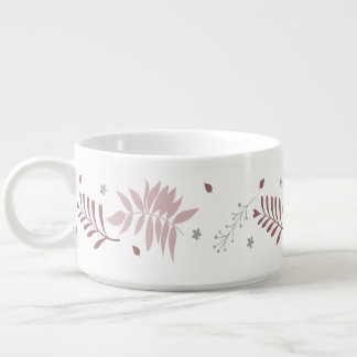 Dusty Mauve Fern Leaves Botanical Pattern Bowl