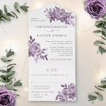 Dusty Mauve Floral Roses Foliage Wedding All In One Invitation<br><div class="desc">These wedding invitations feature a modern watercolor floral design with dusty mauve roses,  flowers and leaves. Personalize with your text.  Matching stationery also available.</div>