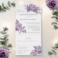 Dusty Mauve Floral Roses Foliage Wedding