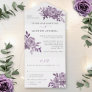 Dusty Mauve Floral Roses Foliage Wedding All In One Invitation