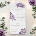 Dusty Mauve Floral Roses Foliage Wedding All In One Invitation at Zazzle