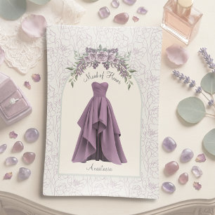 Dusty Mauve Maid of Honor Gift Glass Trinket Tray