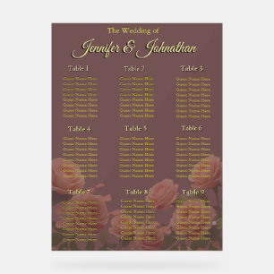 Dusty Mauve Peach Rose Petals Promises Wedding Acrylic Sign