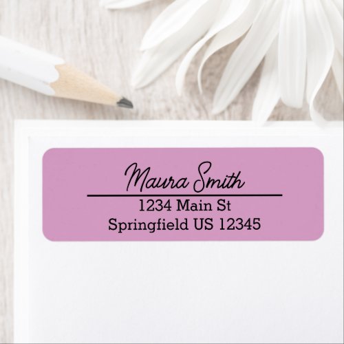 Dusty mauve pink minimalist return address labels