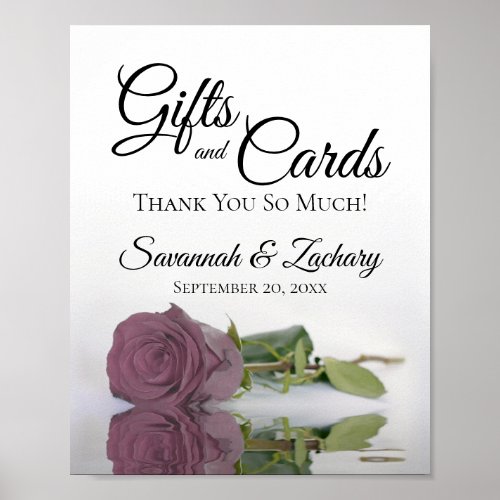 Dusty Mauve Pink Rose Gifts  Cards Wedding Sign