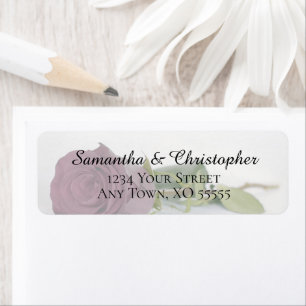 Dusty Mauve Pink Rose Wedding Return Address Label