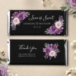 Dusty Mauve Purple Blush Botanical Wedding Black Hershey Bar Favors<br><div class="desc">These wedding favors feature a modern watercolor floral botanical design with dusty mauve,  purple,  blush flowers,  berries,  leaves and foliage on a black background. Personalize with your text. Matching stationery also available.</div>