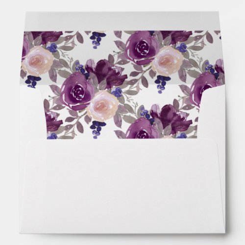 Dusty Mauve Purple Blush Floral Botanical Envelope