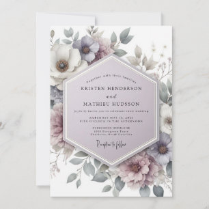 Dusty Mauve Ravishing Spring Wedding Invitation
