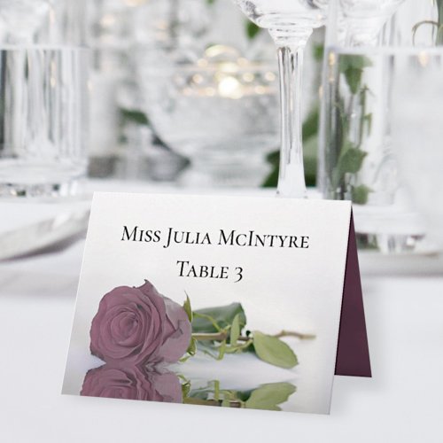 Dusty Mauve Rose Wedding DIY Fold Place Card