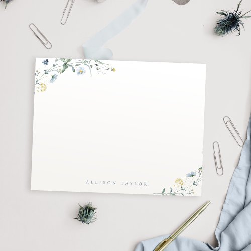 Dusty Minimal Greenery Personalized Stationery Note Card