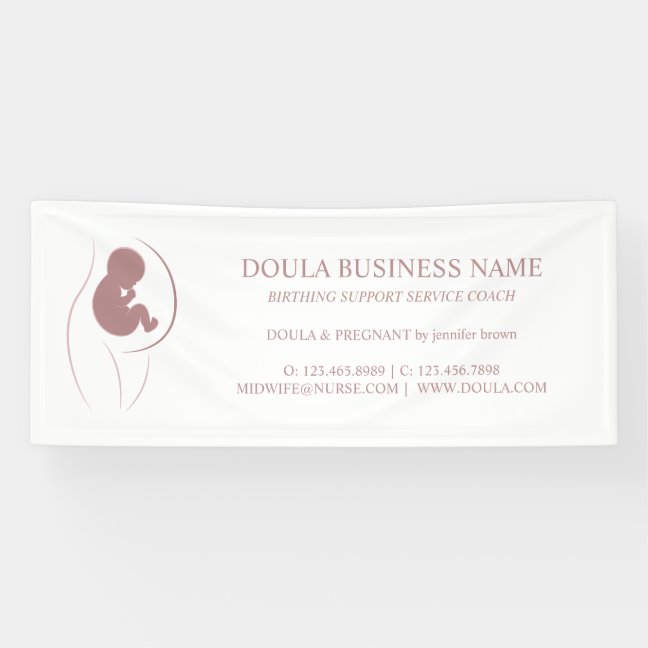Dusty Modern Minimalist Mother Baby Silhouette Banner