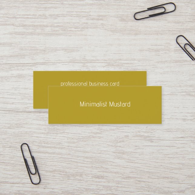 Dusty Mustard Minimalist Mini Business Card (Front/Back In Situ)