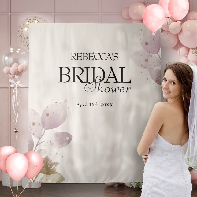 Dusty Muted Blush Pink Floral Bridal Shower Tapestry (Creator Uploaded)