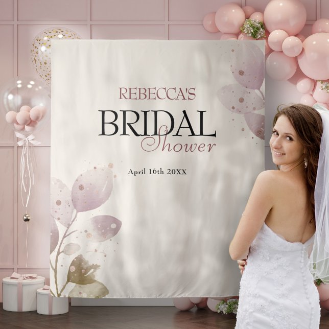 Dusty Muted Blush Pink Floral Bridal Shower Tapestry (Creator Uploaded)