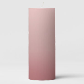Dusty Muted Pink Ombre Pillar Candle