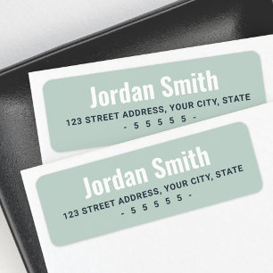 Dusty muted sea green modern return address label