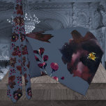 Dusty Navy Blue Burgundy Bordeaux Floral Wedding Neck Tie<br><div class="desc">An elegant deep burgundy bordeau and dusty navy blue wedding neck tie featuring watercolor-painted burgundy and dark bordeaux florals and greenery against a dusty navy blue solid color background. This is a burgundy and dusty navy only colors wedding neck tie.</div>