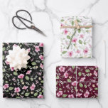 Dusty Navy Blue Pink Hibiscus Bloom Wedding Shower Wrapping Paper Sheets<br><div class="desc">fffttyy</div>