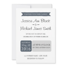 Dusty Navy & Gray | Wedding Invite