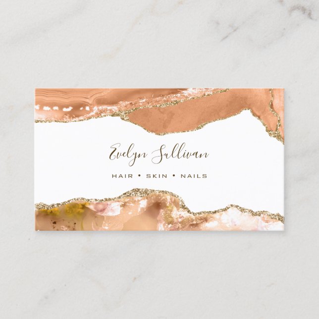 Dusty Orange Agate Business Card (Front)