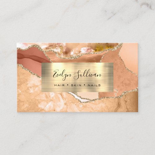 Dusty Orange and Gold Agate Business Card