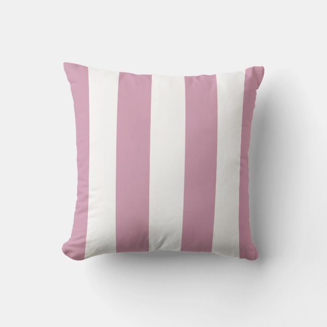 Dusty Orchid Purple and White Stripe Pillow (Front)