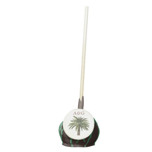 Dusty Palm | Beach Themed Wedding Cake Pops (Front)