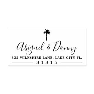 Dusty Palm Beach Themed Wedding Self-inking Stam Stamp