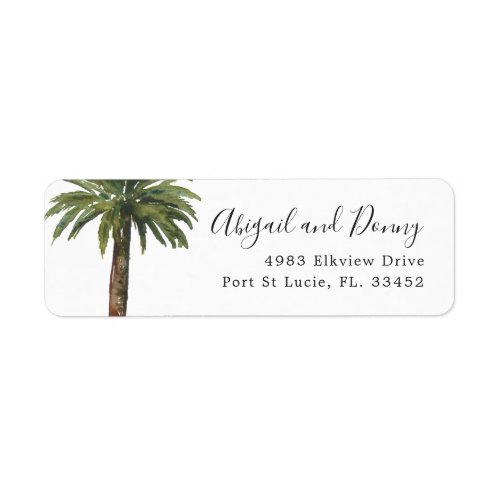 Dusty Palm  Custom Couple Home Address Label