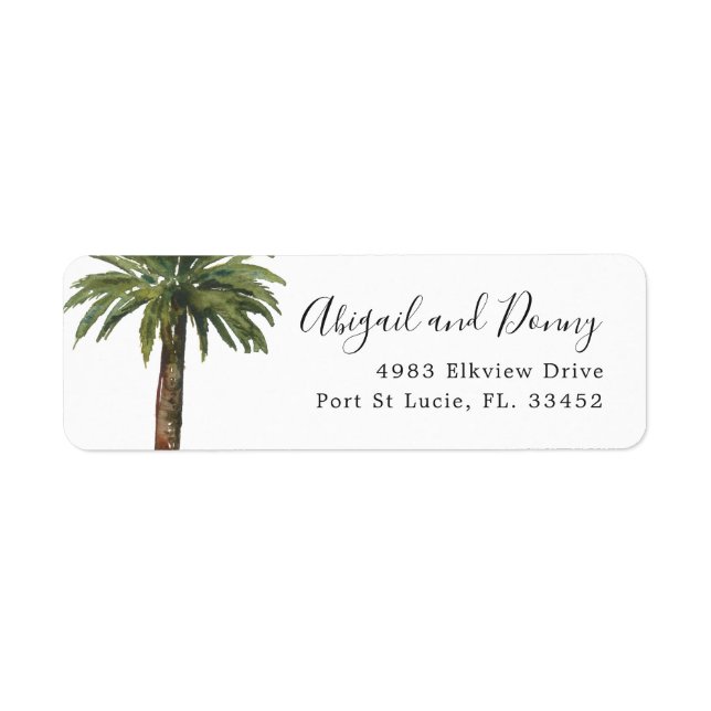 Dusty Palm | Custom Couple Home Address Label (Front)