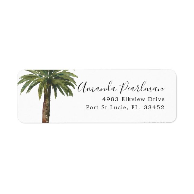 Dusty Palm | Custom Home Address Label (Front)