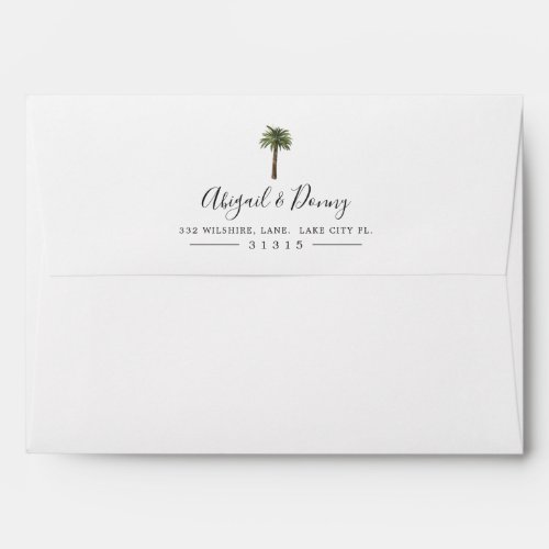 Dusty Palm Tree  Sandy Stripes Pre_Addressed Envelope