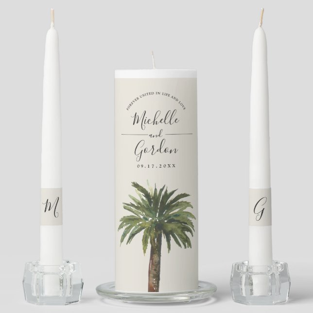 Dusty Palm | Unity Candle Set (Front)