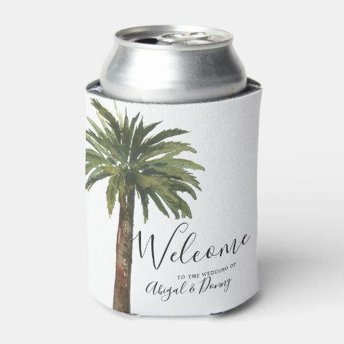 Dusty Palms  Coastal Wedding Can Cooler