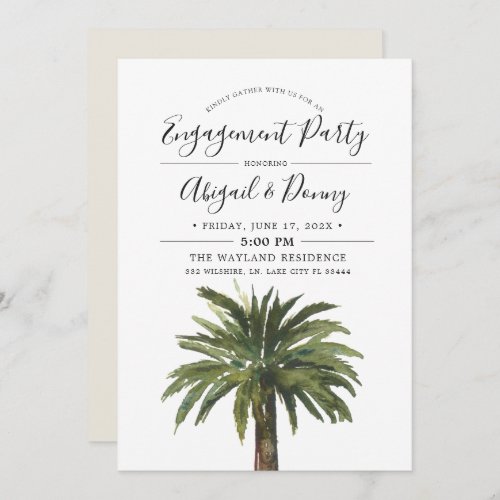 Dusty Palms Engagement Beach Party Invitation