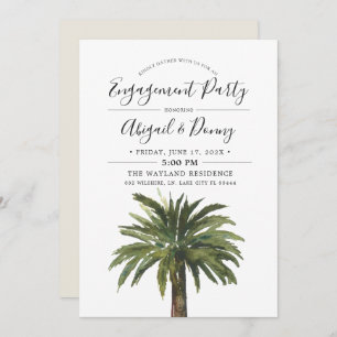 Dusty Palms Engagement Beach Party Invitation
