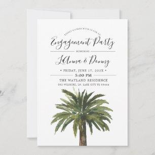 Dusty Palms Engagement Beach Party Invitation