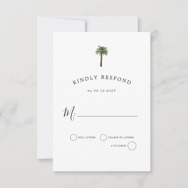 Dusty Palms | Wedding Celebration | RSVP Reply (Front)