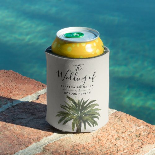 Dusty Palms  Wedding Program Sand Can Cooler