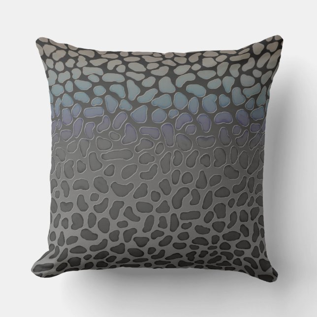 Dusty Pastel Animal Print Ombre Purple Grey Peach Throw Pillow (Front)