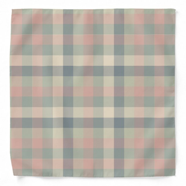 Dusty Pastel Checks Bandana (Front)