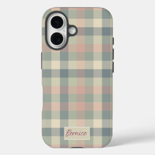 Dusty Pastel Checks iPhone 16 Case