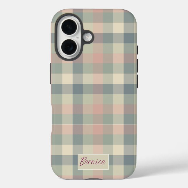 Dusty Pastel Checks Case-Mate iPhone Case (Back)