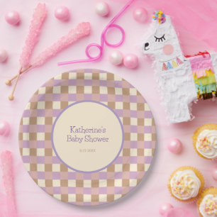 Dusty Peach And Lavender Paper Plates