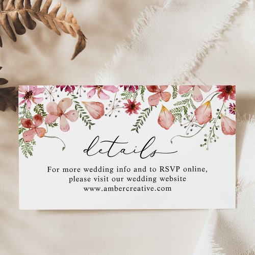 Dusty Peach Wedding Website Details Enclosure Card