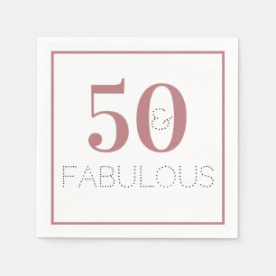 Dusty Pink 50 and Fabulous Birthday Party Napkins