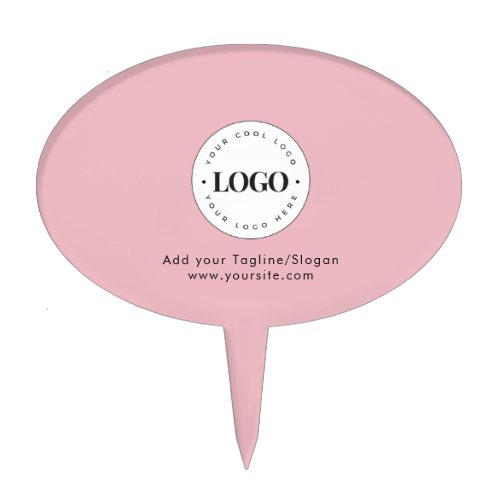 Dusty Pink Add Custom Business Company Logo Party Cake Topper